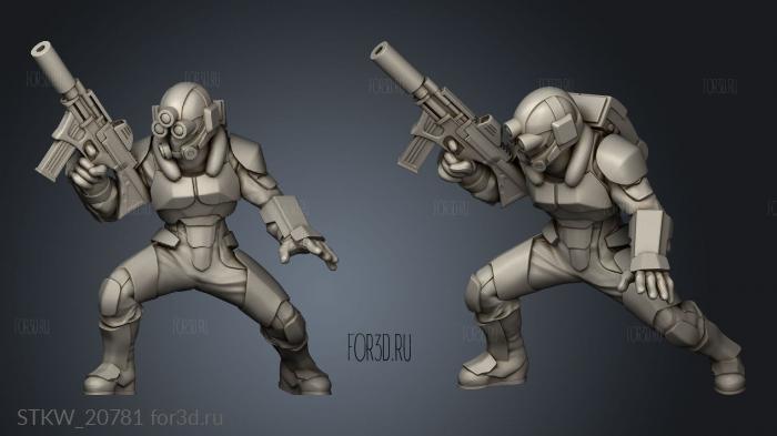 Black Ops Unit guardsmen infiltrator stl model for CNC