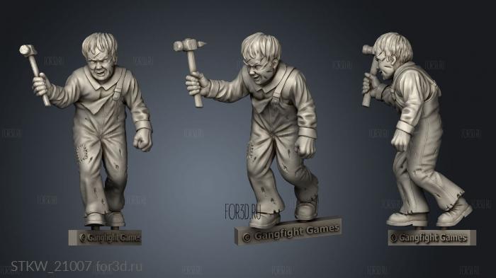 Black Eyed Child stl model for CNC