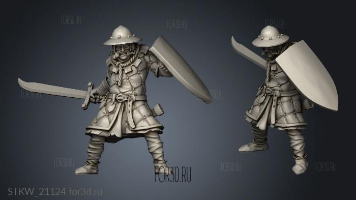 Peasant Sword and Shield 3d stl модель для ЧПУ