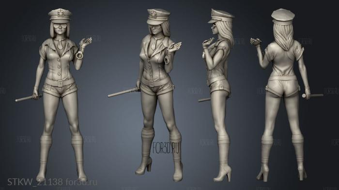 The Girl Is Policeman stl model for CNC