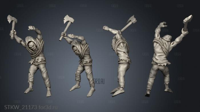 Orc Woodcutter stl model for CNC