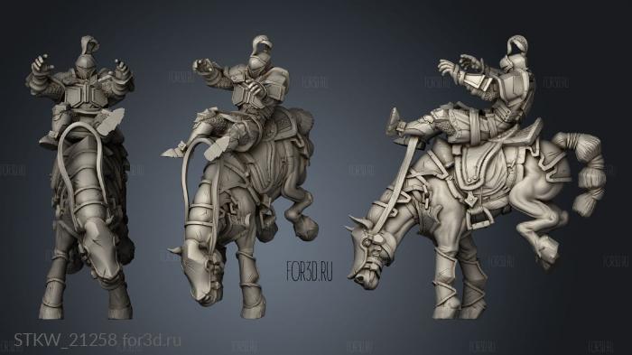 Mounted Warrior stl model for CNC