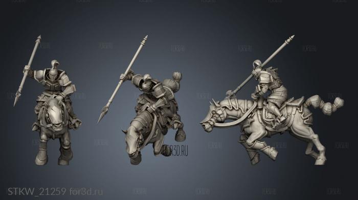 Mounted Warrior stl model for CNC