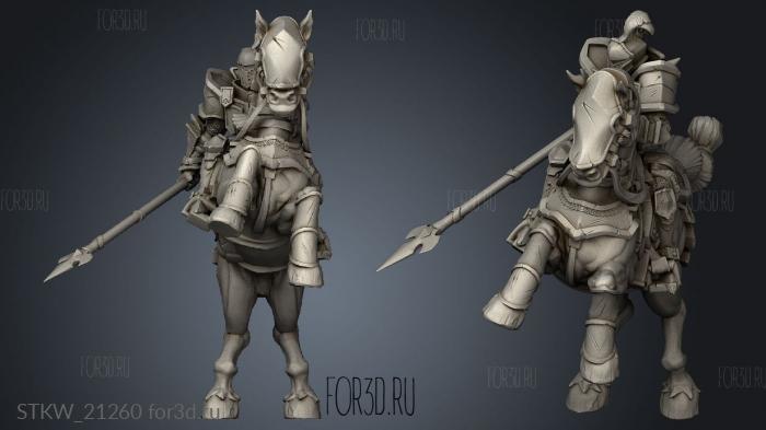 Mounted Warrior stl model for CNC