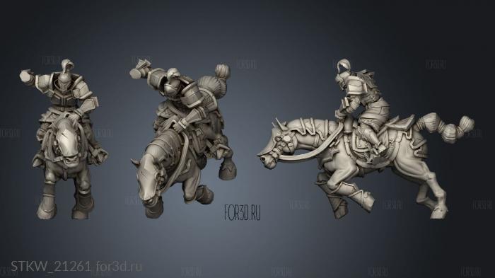 Mounted Warrior Split stl model for CNC