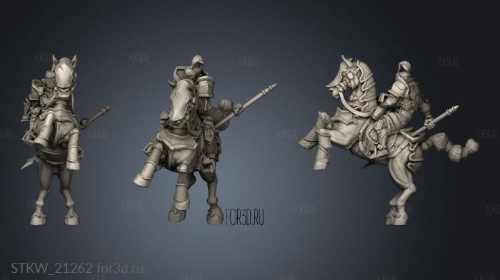 Mounted Warrior Split stl model for CNC