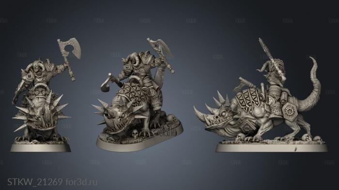 Balthazar Doublefang on Horned Wolf stl model for CNC