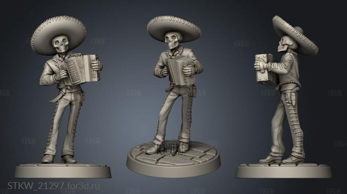 Mariachi Skeleton stl model for CNC