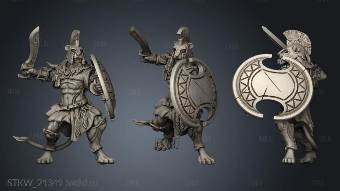 leonin warrior with falcata 3d stl модель для ЧПУ