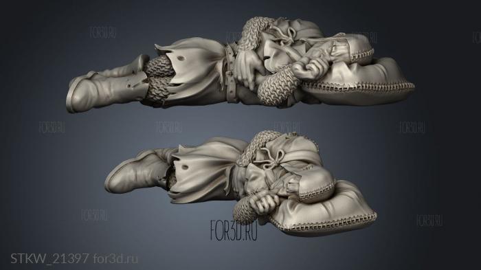 Sleeping Marcellus stl model for CNC