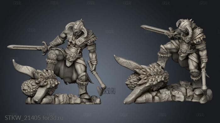 barbarian dragon stl model for CNC