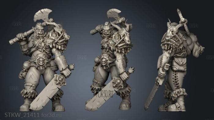 orc barbarian stl model for CNC