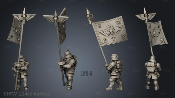 Command squad Color Bearer rod stl model for CNC