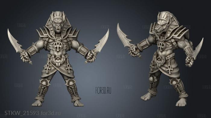 warrior with two daggers stl model for CNC