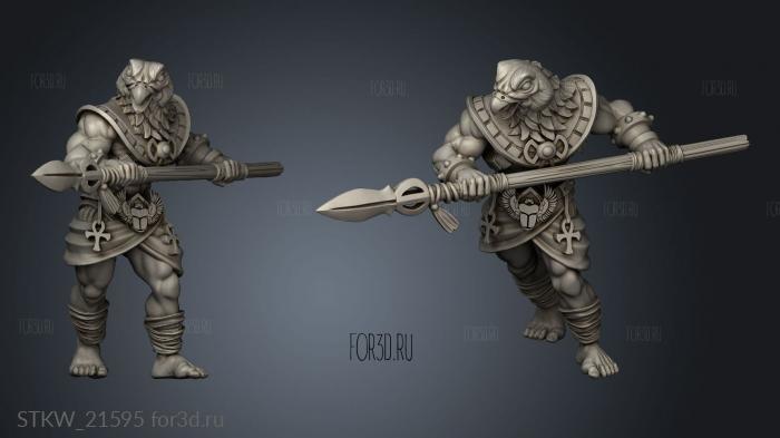 Horathi warriors warrior with spear stl model for CNC