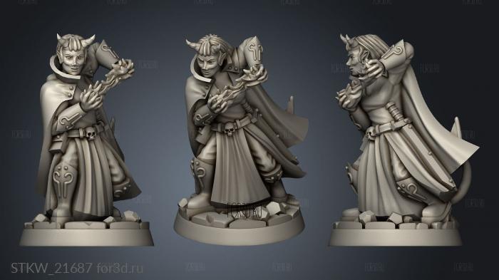 Guild Bandit Gang Horned Mage stl model for CNC