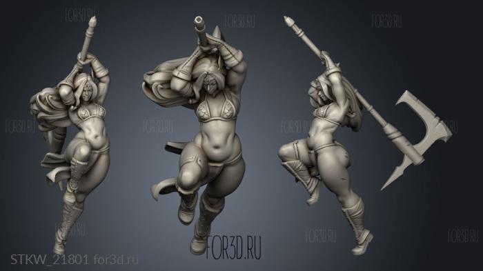 Titania the Barbarian Attack stl model for CNC