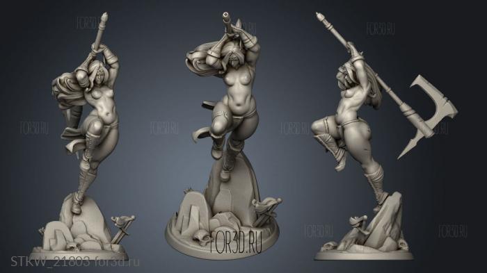 Titania the Barbarian Pinup Attack 3d stl модель для ЧПУ