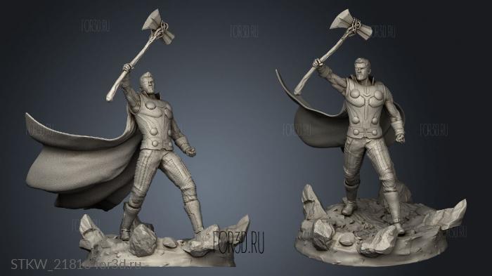 Thor with Stormbreaker stl model for CNC