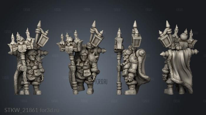 Dwarf Warlock Dwarven stl model for CNC