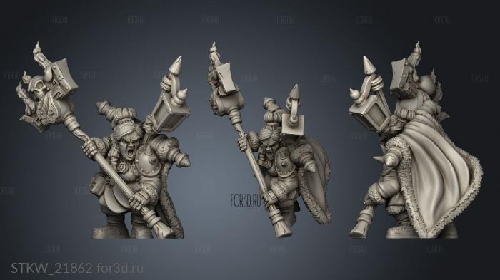 Dwarf Warlock Dwarven stl model for CNC