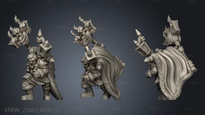 Dwarf Warlock Dwarven stl model for CNC