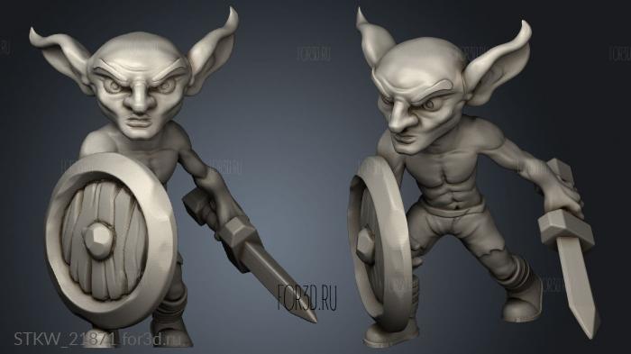 Goblins Weapons Goblin Sword And Shield stl model for CNC