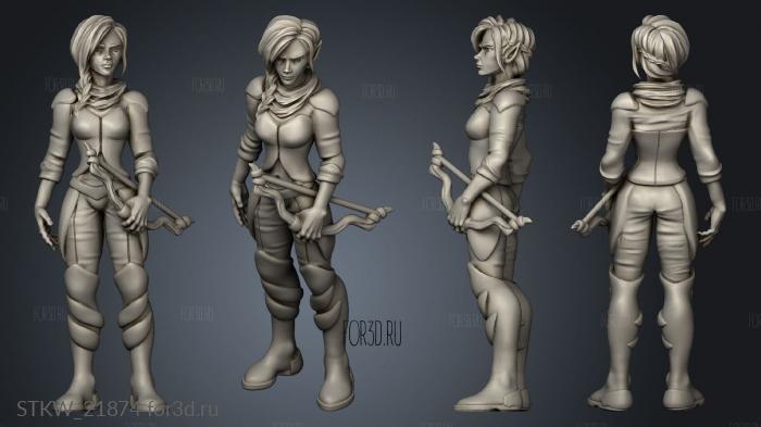 Half Elf Ranger stl model for CNC