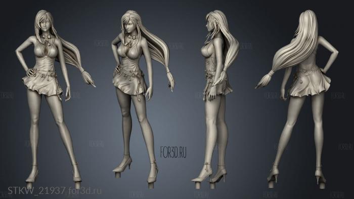 Tifa Purple dress oval 3d stl модель для ЧПУ