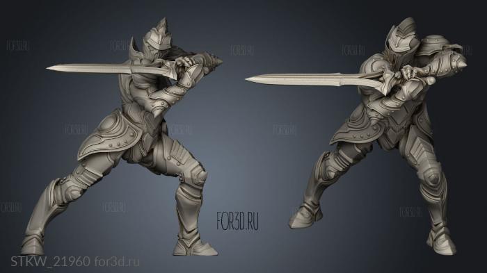 Tiger Skull Thrall Defender standing stl model for CNC