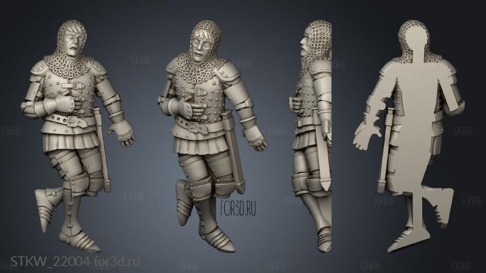 Dead Knights Knight stl model for CNC