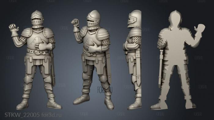 Dead Knights Knight stl model for CNC