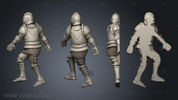 Dead Knights Knight stl model for CNC