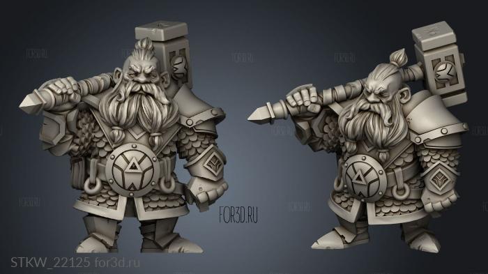 Titans Dwarf Warrior 3d stl модель для ЧПУ