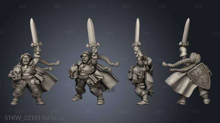 TITANS Dwarf Female Paladin 3d stl модель для ЧПУ