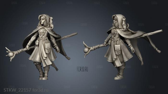 TITANS Human Female Druid stl model for CNC