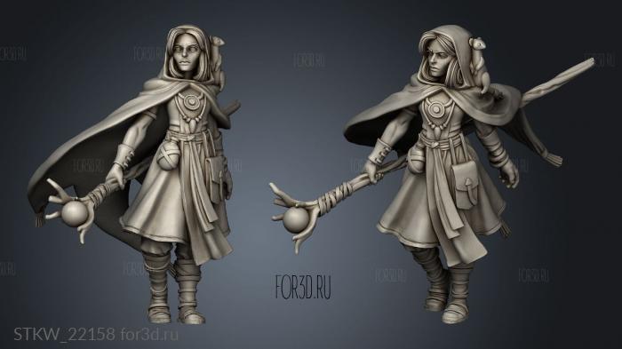 TITANS Human Female Druid stl model for CNC