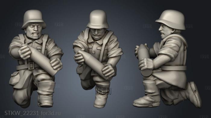 GERMANY GER HOWITZER CREW stl model for CNC