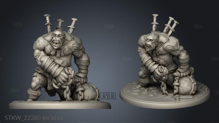 Zombie Ogre Wrecking Ball stl model for CNC