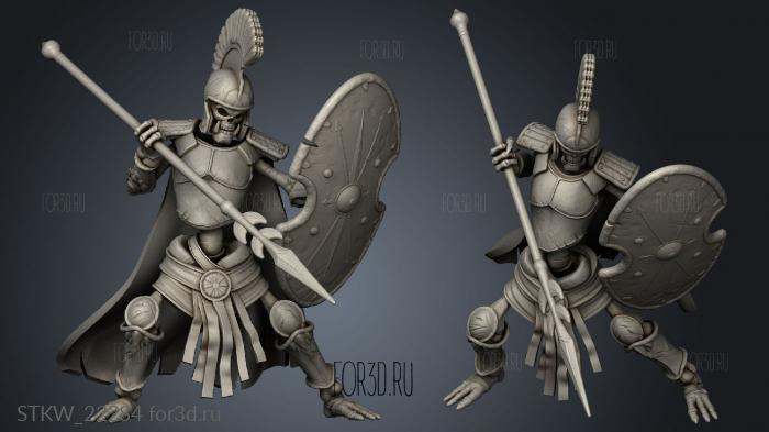 Zombie Skeleton Warrior Spear Shield 3d stl модель для ЧПУ