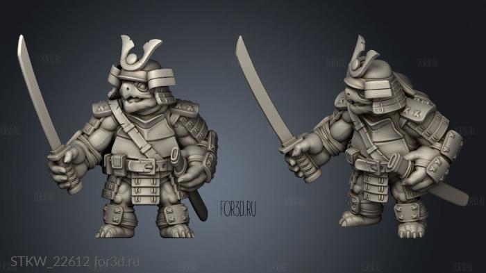 Turtle Samurai stl model for CNC