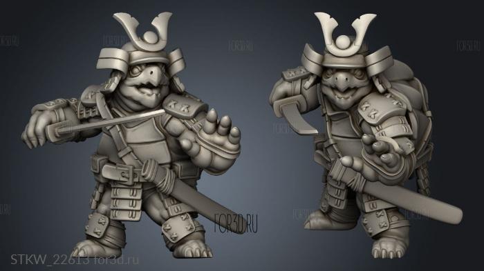 Turtle Samurai stl model for CNC