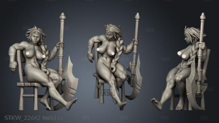 Tavern Merc Woman Pinup Millie stl model for CNC