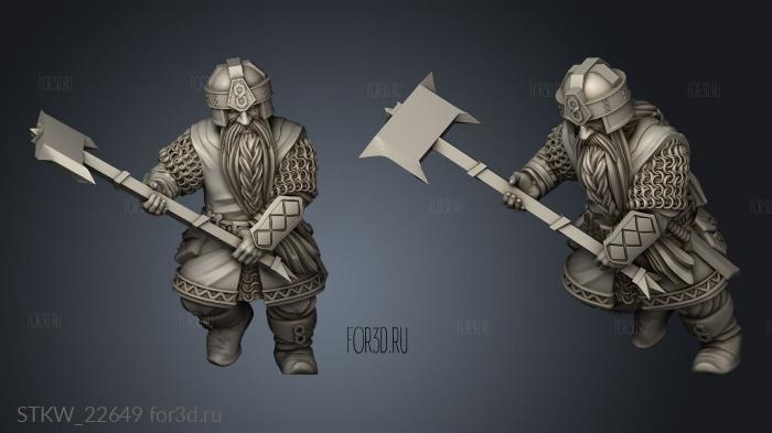 Dwarves Warriors Dwarf Twoed stl model for CNC