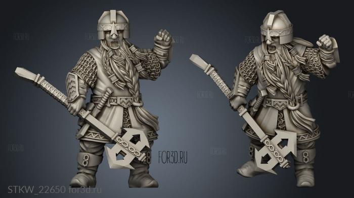 Dwarves Warriors Dwarf Twoed stl model for CNC