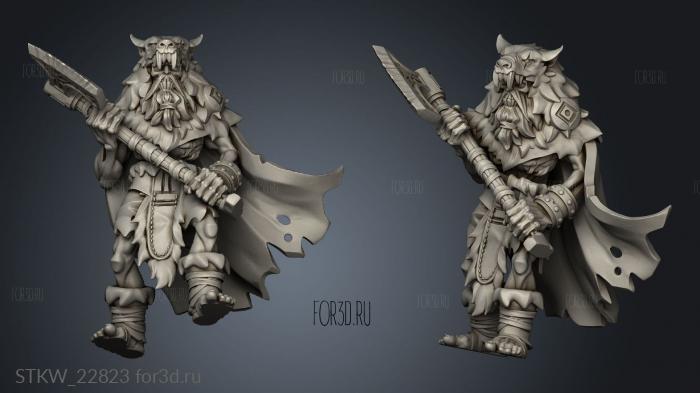 Undead Vikings Draugr two axe 3d stl модель для ЧПУ