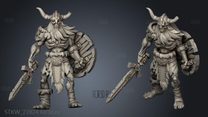 Undead Vikings Draugr warrior sword shield 3d stl модель для ЧПУ