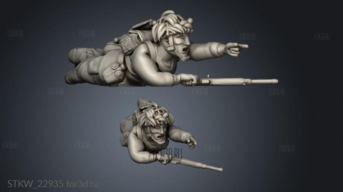 US Paratrooper Mortar Dog Trainer Mortier leger 3d stl модель для ЧПУ