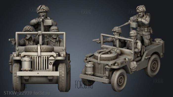 US Paratrooper Jeep stl model for CNC