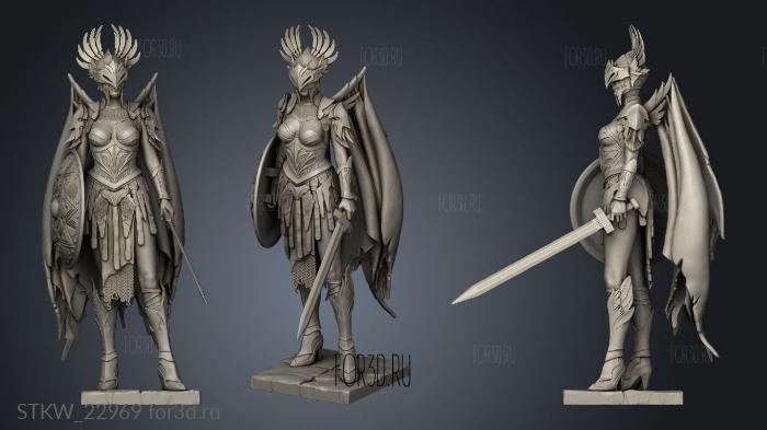 Valkyrie Figure stl model for CNC